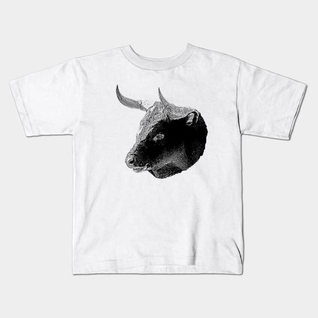 Bull head Kids T-Shirt by Guardi